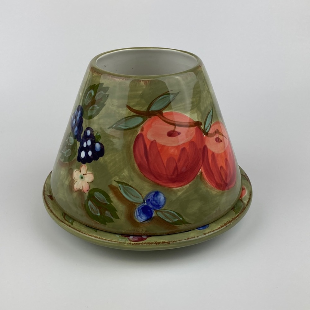 Yankee Candle Co. Candle Shade & Plate Set Apples & Berries